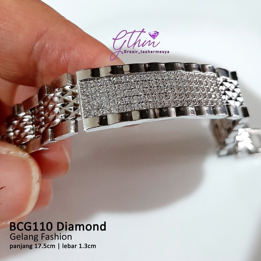 gelang rolek peneng plat permata bcg110 diamond perhiasan imitasi seperti emas asli