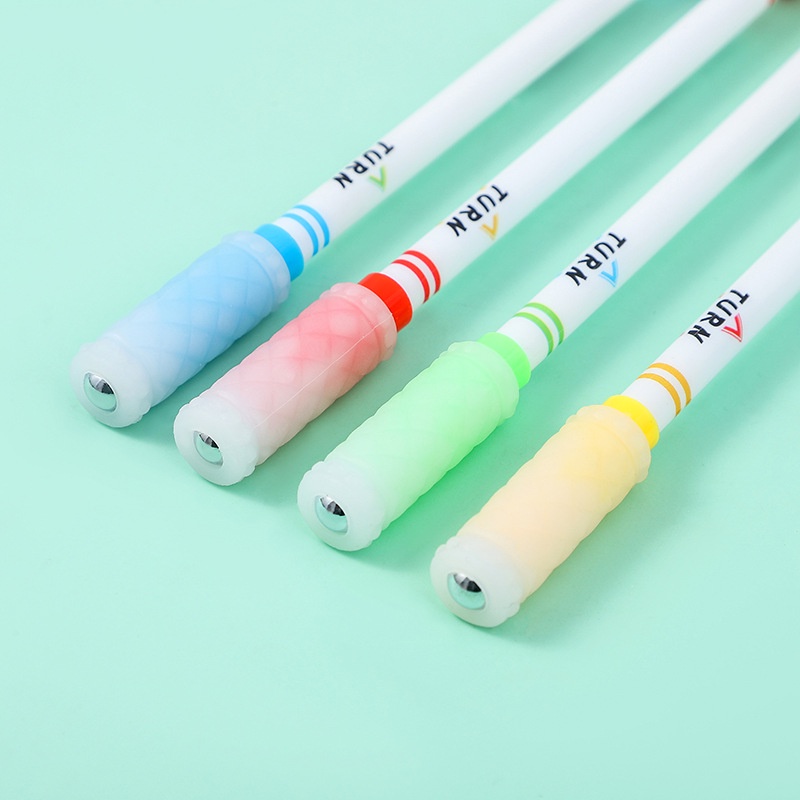 1pc Pulpen Gel Putar Bahan Plastik Warna Acak Untuk Stationery Sekolah / Kantor