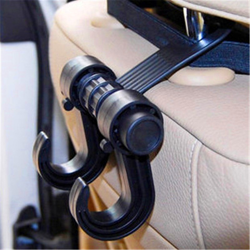 [BISA COD] Hanger Mobil Gantungan Mobil Car Hanger Barang Hook Headrest Organizer Belanjaan Double 2 Hook