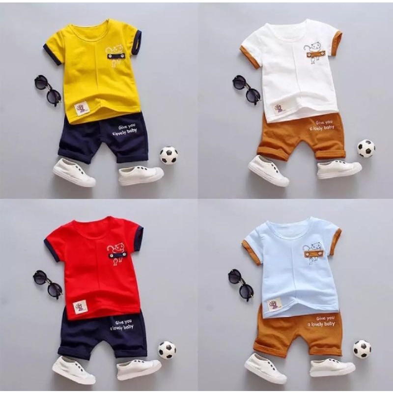 Baju setelan anak baby genius 1-5 thn