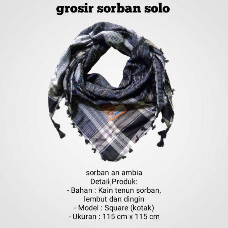 Sorban warna hitam putih motif garis
