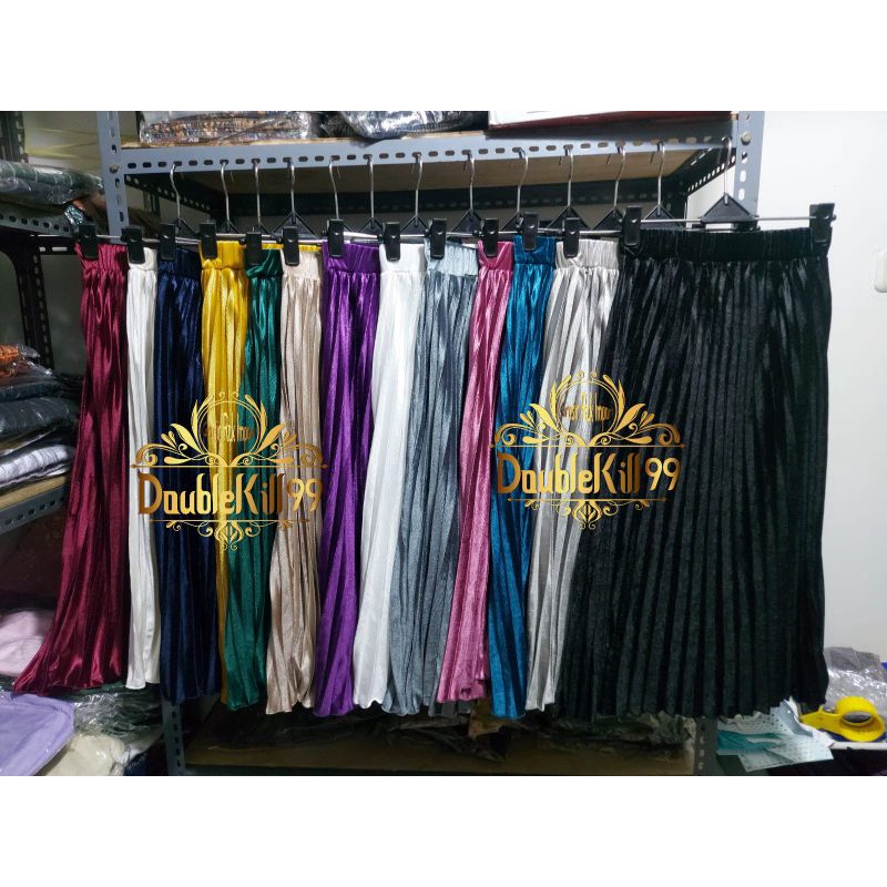 GROSIR ROK IMPORT / ROK 7/8 PLISKET BLUDRU VELVET PREMIUM  GLOSSY-2