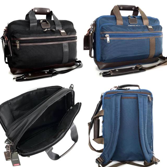 Tumi men Alpha Bravo Mayport three way brief tas laptop bag