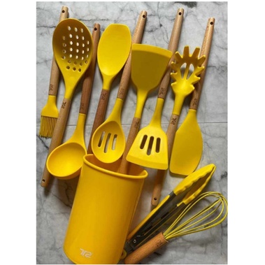 Spatula Silicone Yellow - Sutil Silikon Set 11pc warna Kuning