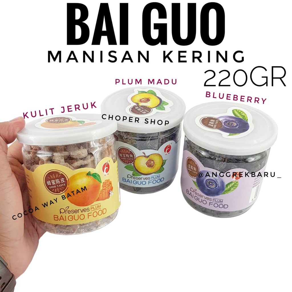 

Manisan Buah Kering Baiguo 220gr