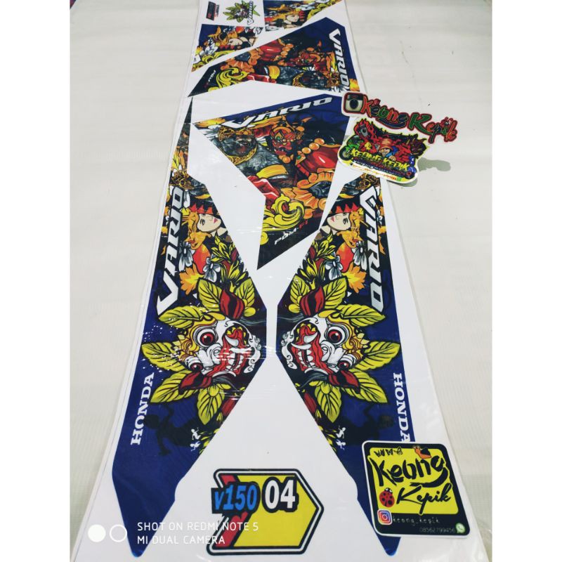 STRIPING STIKER LIS VARIASI MOTOR HONDA VARIO 125 - 150 LED 2015-2017 KARTUN BARONG BALI