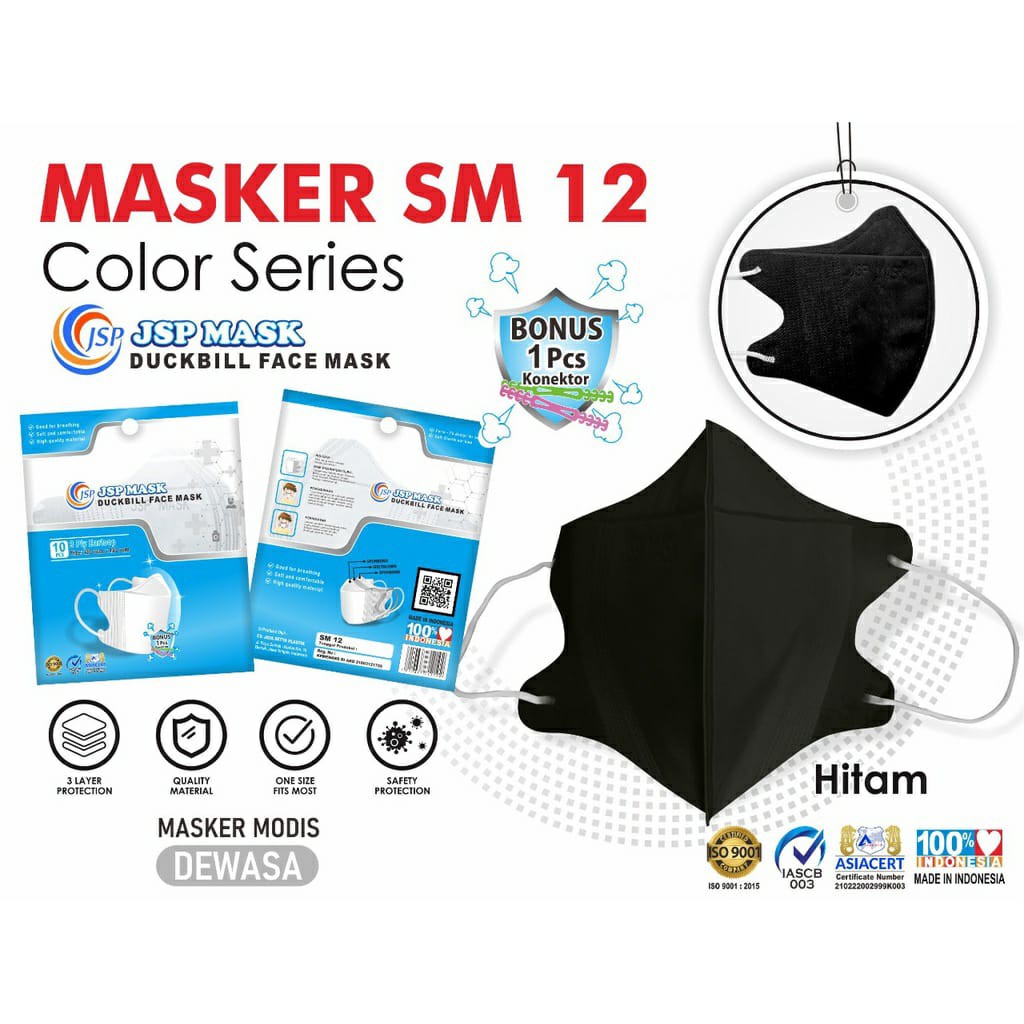 MASKER DUCKBILL JSP MASK ISI 10 PACK MEDIS SM12 DB MEDIS