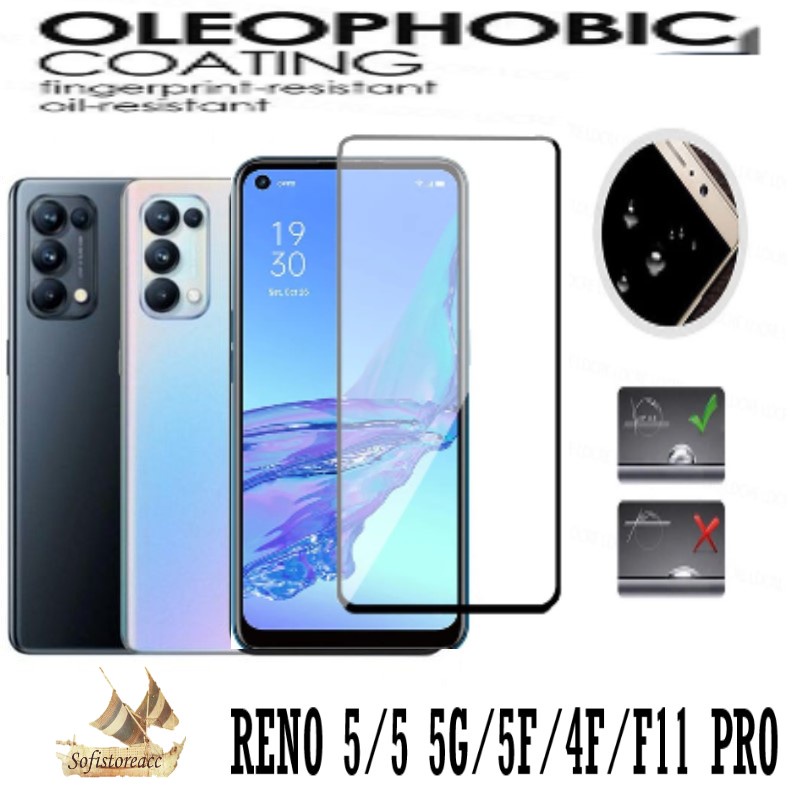 Tempered Glass Oppo Reno 5 / 5 5G / Reno 5F / Reno 4F / oppo F11 Pro Full Layar Sceen Protector