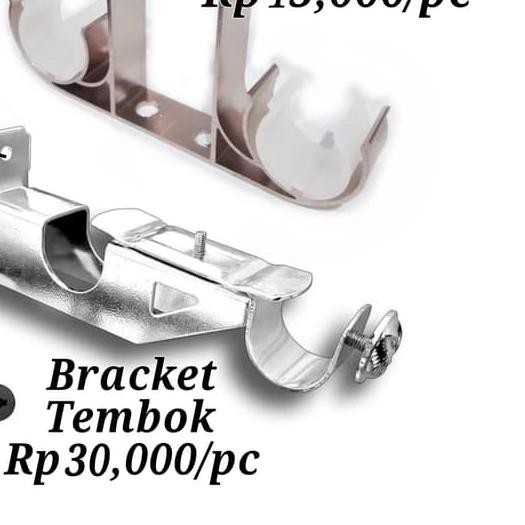 ✯ BRACKET DOUBLE ROLLET KAKI REL / BATANG GORDEN - Type Plafon ♪