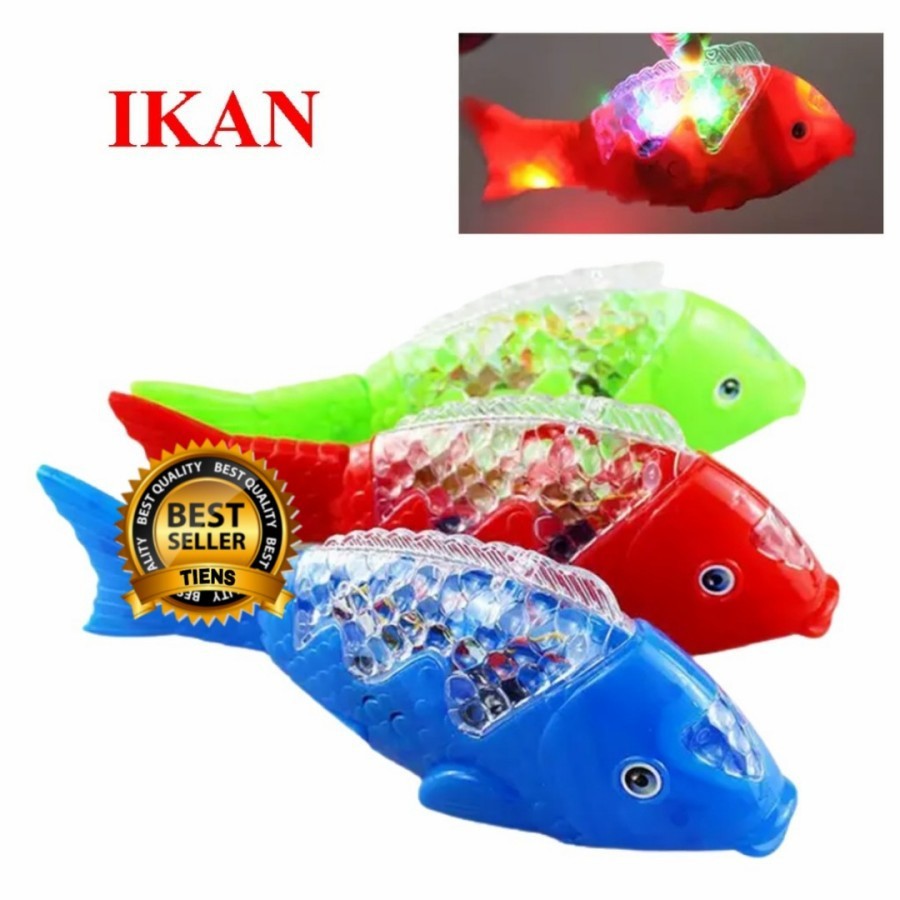 MAINAN ANAK IKAN KOI MUSIK &amp; LAMPU- Mainan Anak Unik Lucu Musik Ikan Berjalan  Lampu murah Anak Cewek cowok 3 4 5 6 Bulan