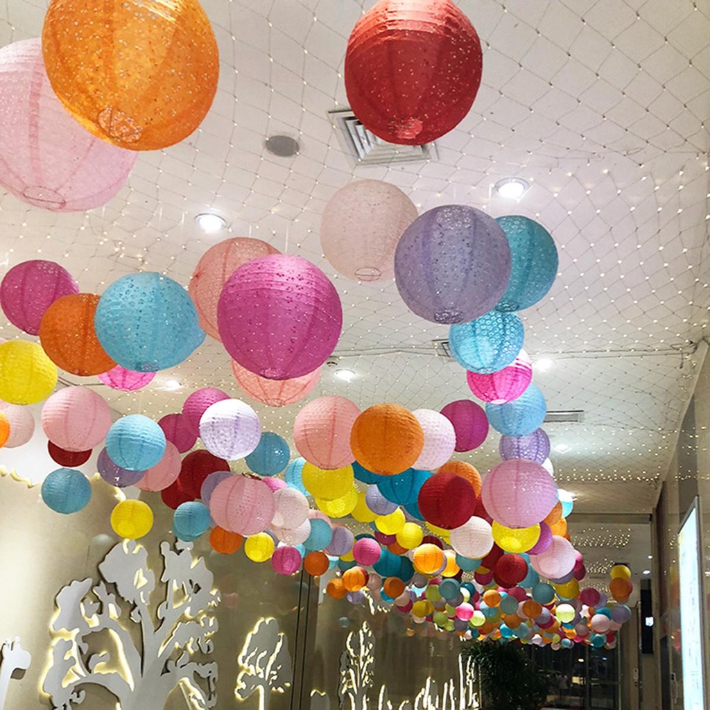 [Elegan] Lampion Kertas Baby Shower Dekorasi Plafon Rumah Warna Warni Rainbow Bulat Hiasan Dekorasi