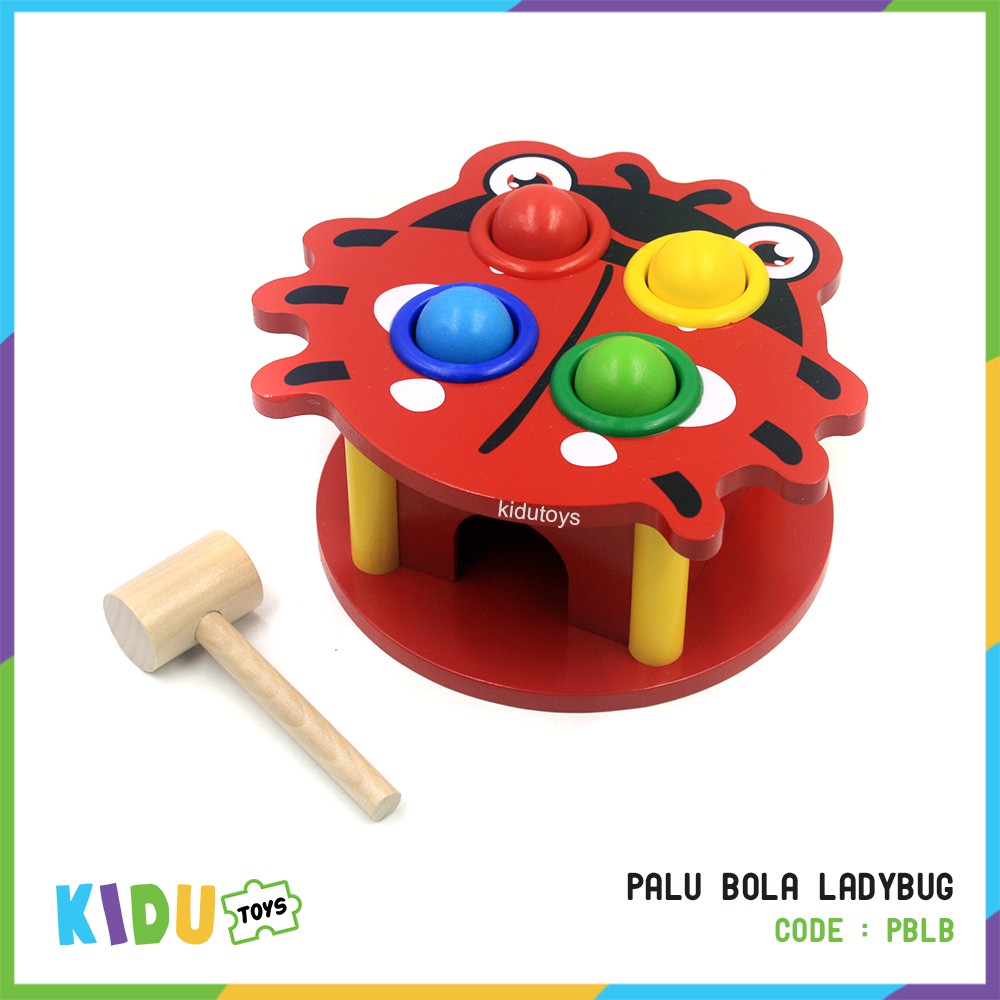 Mainan Montessori Mainan Motorik Wooden Toys Palu Bola Motorik Anak Gambar Hewan Kidu Toys