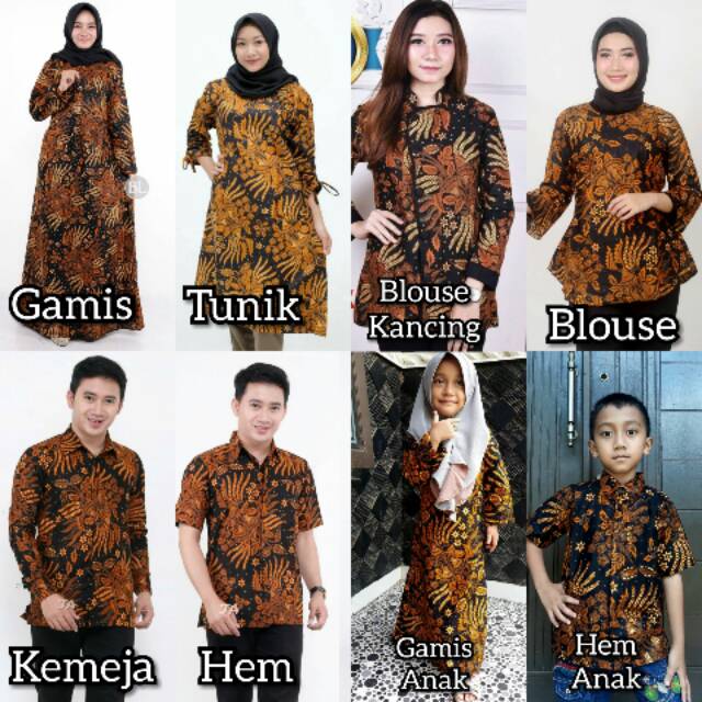 SERAGAM BATIK KELUARGA COUPLE SARIMBIT MOTIF MANGGAR