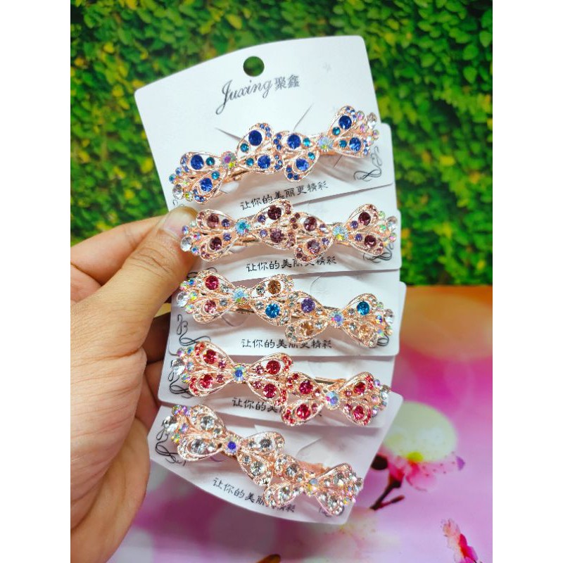 Jepit rambut wanita otomat 8cm JO62#