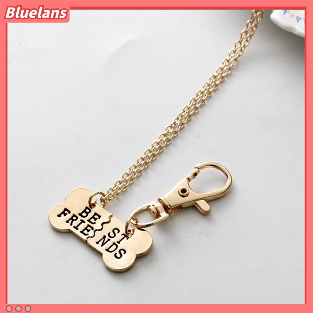 2pcs / Set Kalung Dan Gantungan Kunci Bentuk Tulang Anjing Untuk Wanita