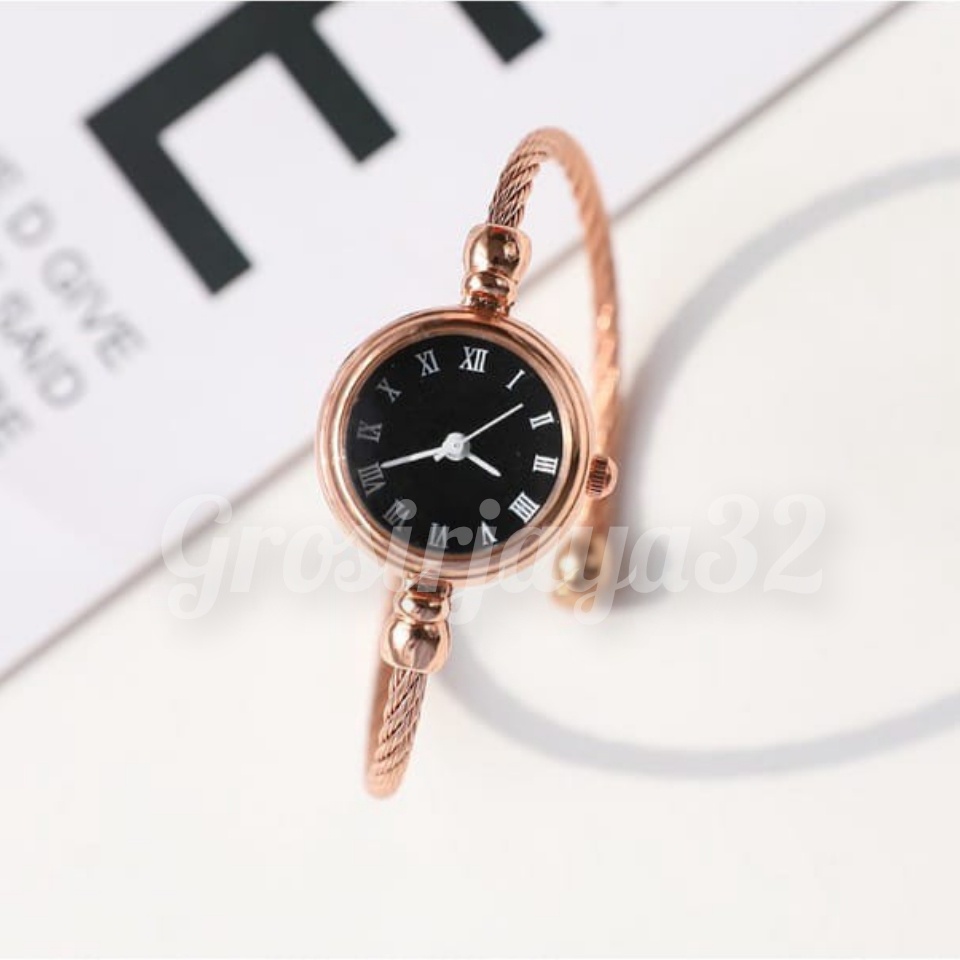 (GROSIRJAYA32) Jam Tangan Kecil Wanita Analog Dial Bulat Model Gelang Fashion Wanita Elegan