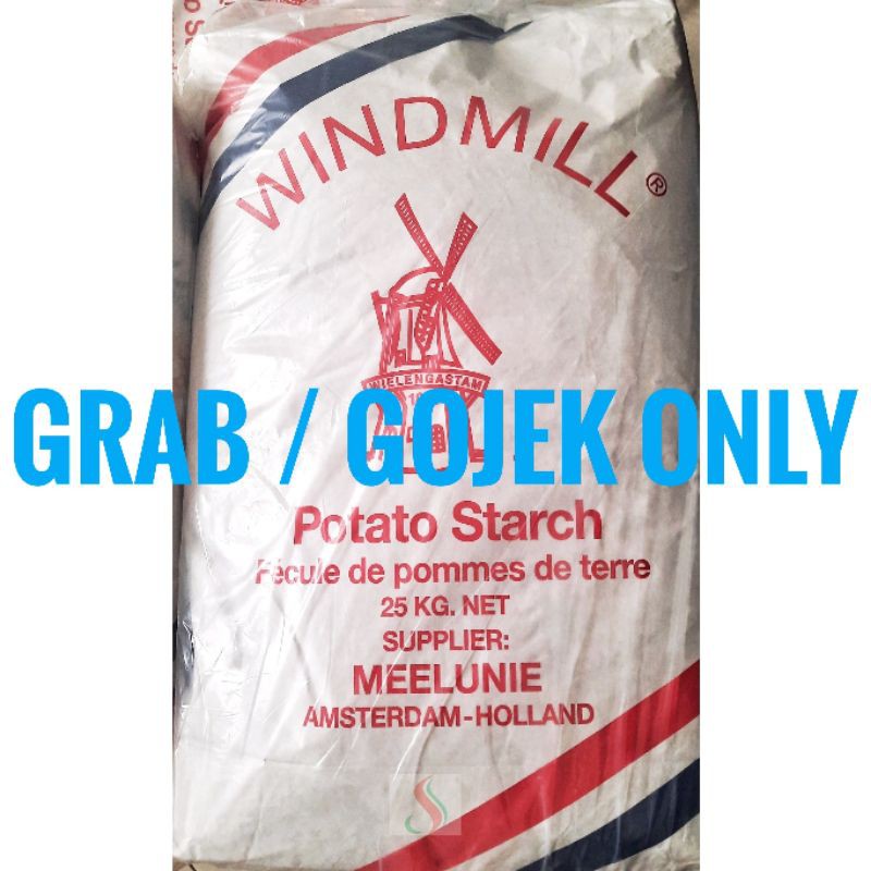 WINDMILL meelunie Potato Starch zak 25kg. Tepung Sang Fen. Tepung Kentang. Shang Fen