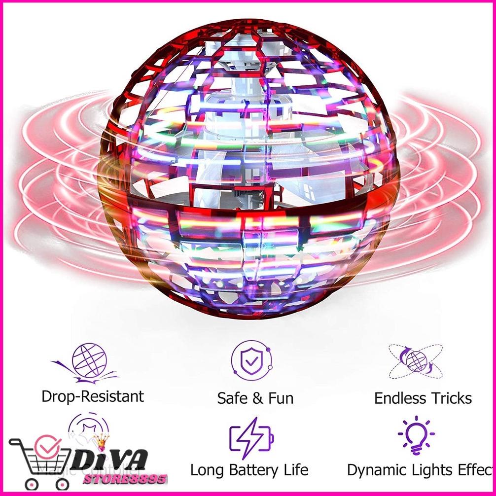 Flying Nova Boomerang Spinner Bola Terbang Drone Flying Ball Flying Nova Pro Ufo Ball Drone Led Gyro