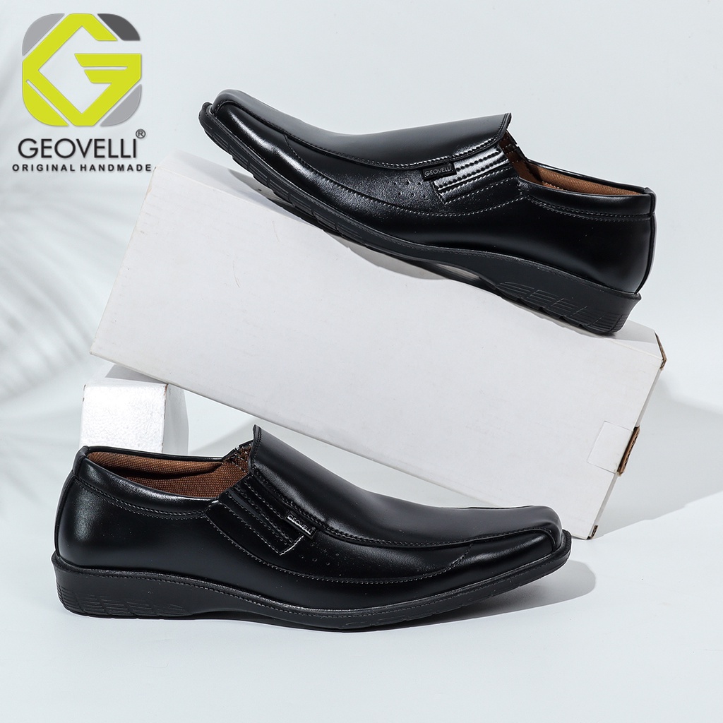 Sepatu Kerja Pria Murah Geovelli Pantofel BIG SIZE Casual Formal Dinas Guru Pesta Terbaru Ukuran 44 - 45