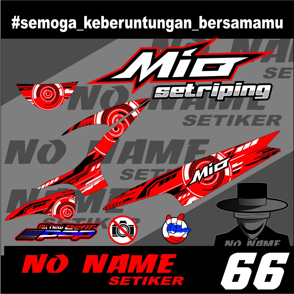 Stiker Striping Mio 110 Smile/Sporty (66) 2008 2009 2010 2012 2013 setiker decal mio karbu