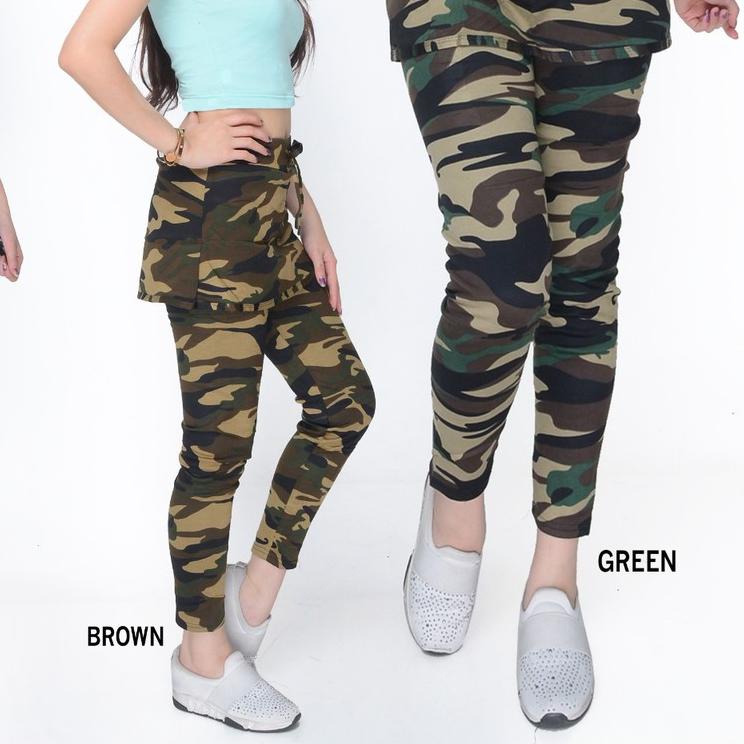 ☆ celana senam rok army/celana senam loreng army bahan spandex import ☪