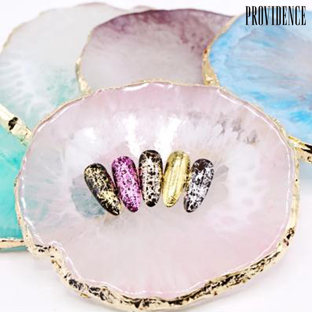 Providence Creative Golden Edge Resin Nail Color Palette Mixing Drawing Paint Manicure Display Holder for DIY