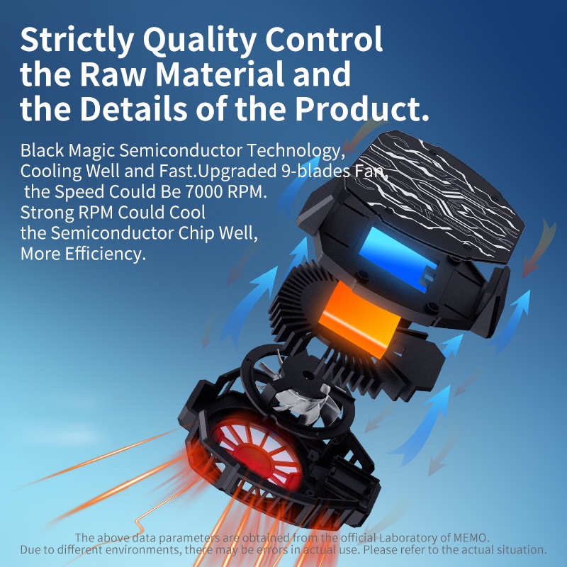 MEMO DL05 Fan Cooler Radiator Pendingin HP Cooling Fan Gaming RGB Light
