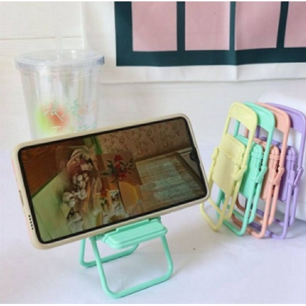 STAND HOLDER HP MINIATUR KURSI LIPAT MACARON WARNA WARNI