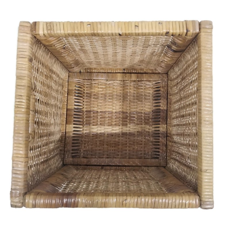 Kerajinan Tangan Rotan - Keranjang Kotak Persegi Kubus - 32x32x32cm