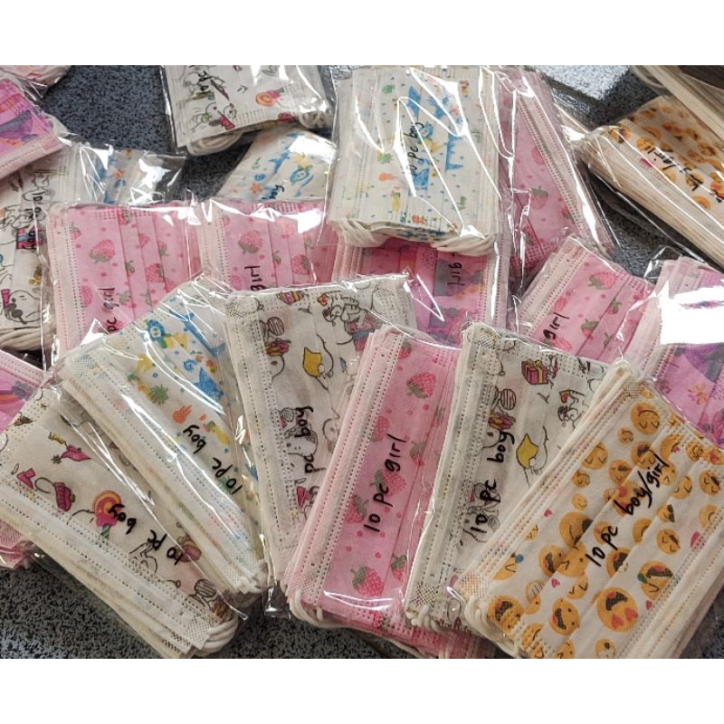 Medan Termurah (Box Isi 50 Pcs) Masker 3ply Motif lucu anak laki perempuan unisex