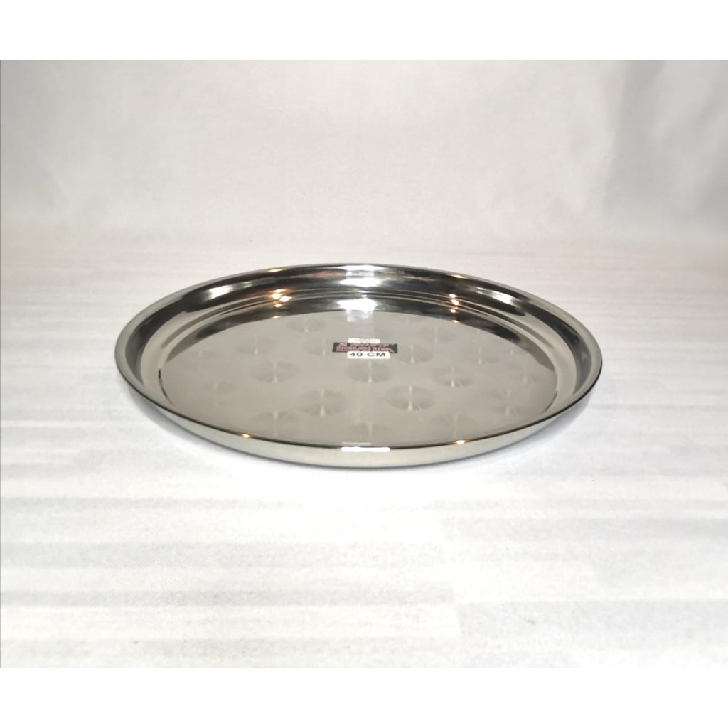 Nampan Tray Bulat Stainless 40cm Rosh - Japanese Round Tray 40