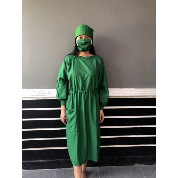 “JUBAH/GOWN OPERASI BAHAN DRILL” ALL SIZE TERMURAH PRODUSEN OKA/BAJU RUMAH SAKIT/BAJU JAGA
