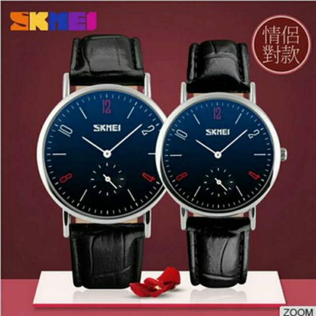 9120 skmei watch jam tangan couple waterproof fashion original leather