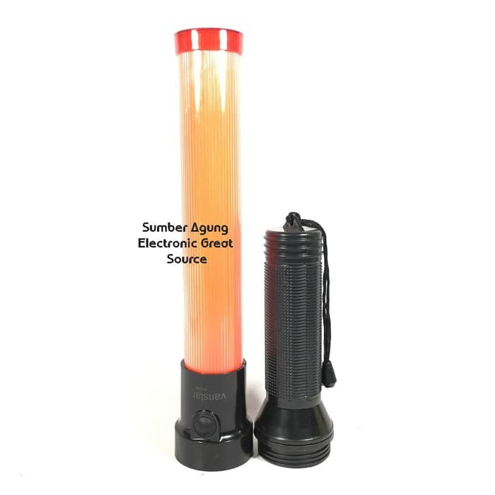 Senter Parkir SF800 Panjang Warning Light Merah 2pcs Batre D Besar