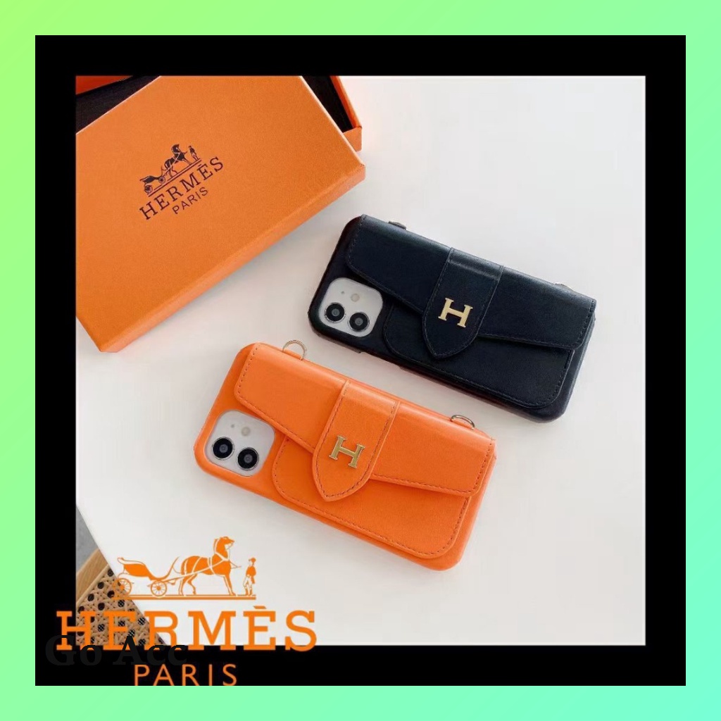 BARU Case Tas Orange Jeruk kekinian Iphone X Xs Xr Max 11 12 13 Pro Max Black hitam tali sepinggang bahu FH37