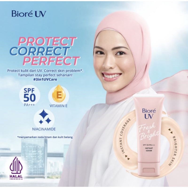 BIORE UV FRESH AND BRIGHT SUNSCREEN SPF 50 OIL CONTROL MATTE &amp; INSTANT COVER