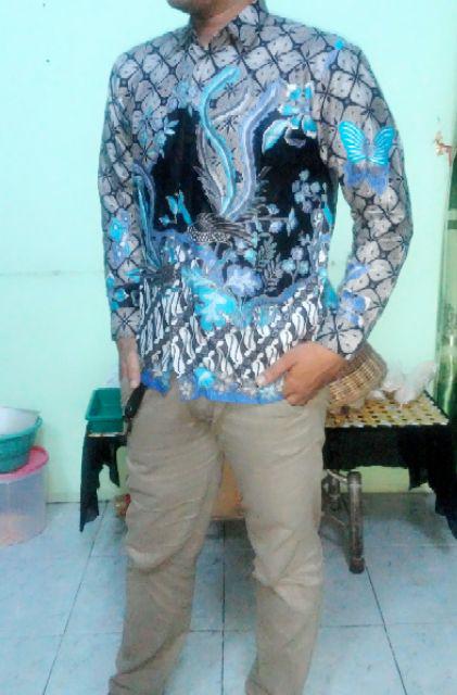 Kemeja Batik Pria Sogan Cendrawasih