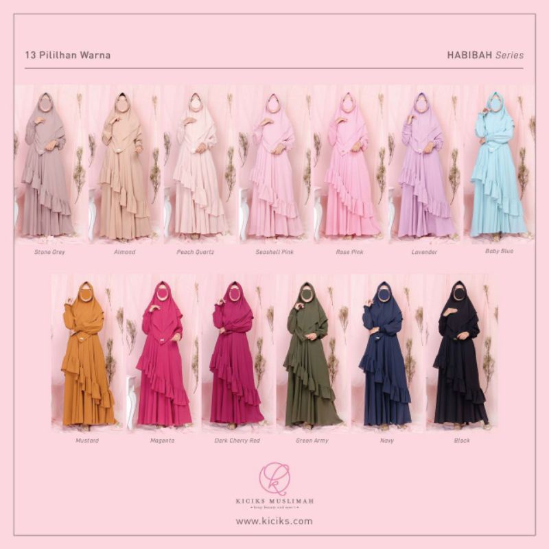 Habibah Dress Set Khimar By Kiciks
