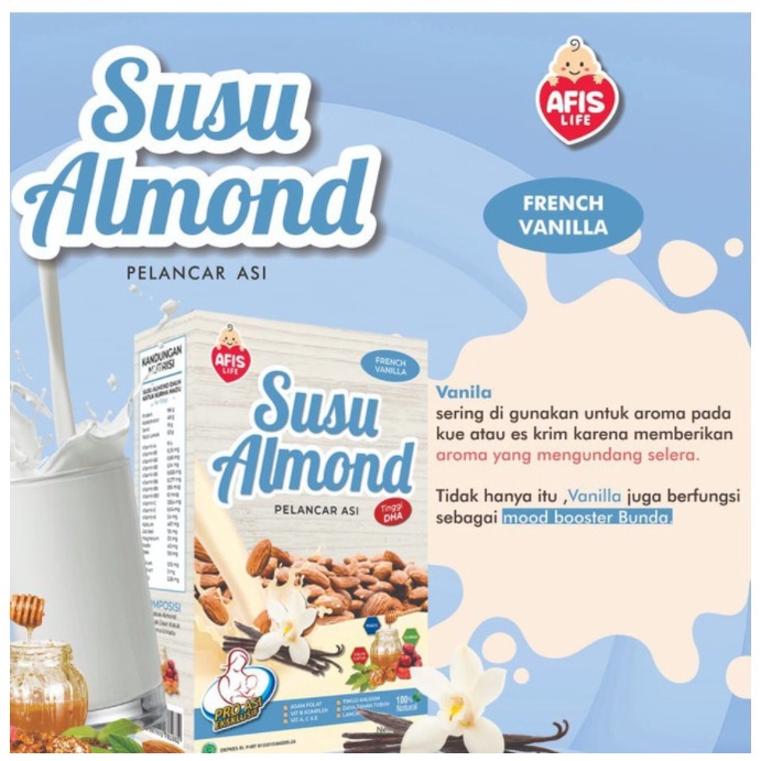 SALE Susu ALMOND Afis NEw Launching Pelancar ASI tinggi DHA isi 200gram CBKS LC