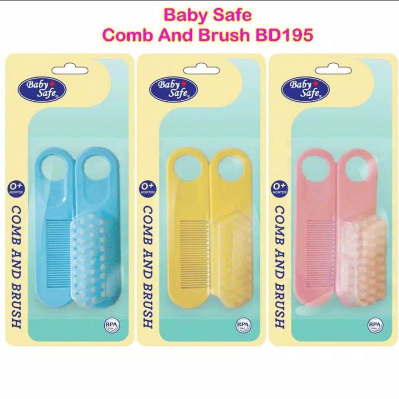 Baby Safe Comb And Brush Set BD195 / Brush And Comb Sikat Sisir Bayi Babysafe