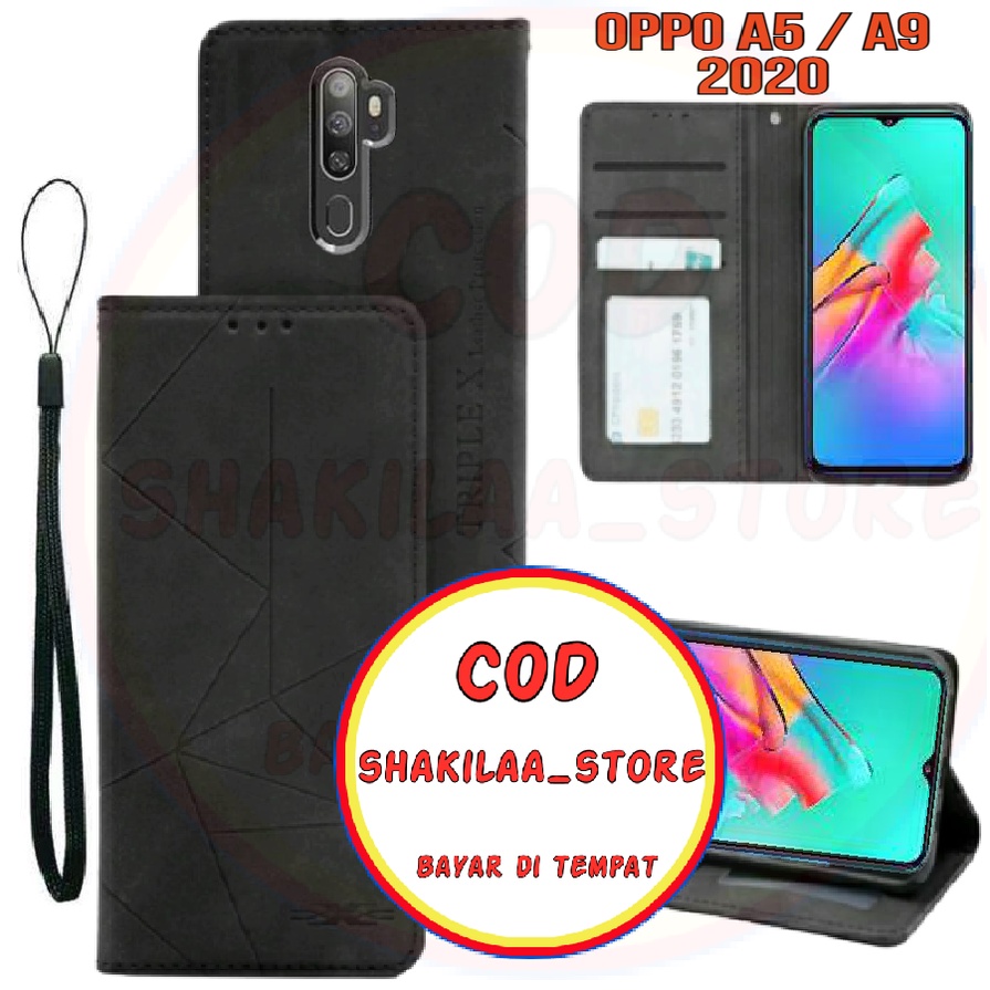 CASE HP OPPO A5 2020 - OPPO A9 2020 MOTIF MAGNET KULIT CASING DOMPET-FLIP COVER LEATHER-SARUNG HP