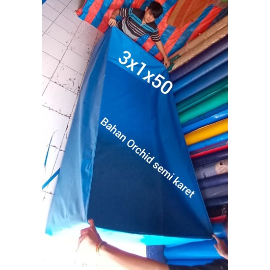 Terpal Orcid semi karet ukuran 3x1x50