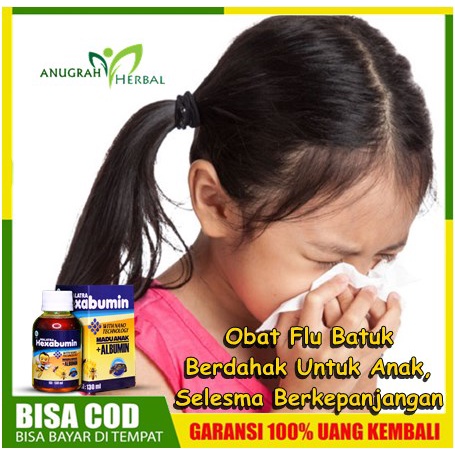 Obat Flu Batuk Berdahak Untuk Anak, Selesma Berkepanjangan, Asma Madu Alami Asli Hexabumin BPOM