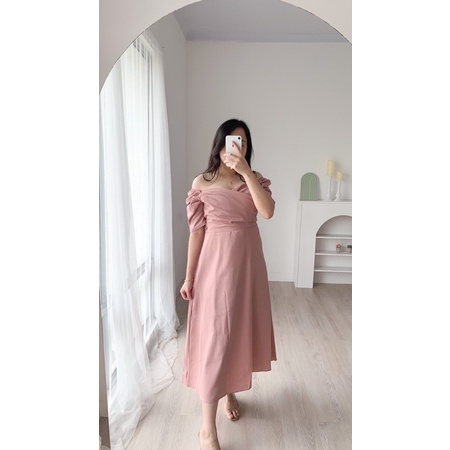 [ LittleBigCloth ] Rosie Midi Dress // Dress Polos Wanita Dress Pesta