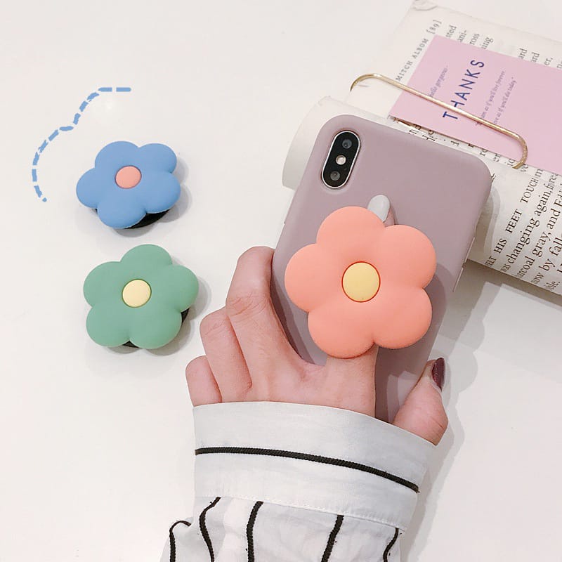 PIYOSHI08 ~ Popsocket HP 3D Teleskopis Anti Jatuh MOTIF BUNGA Flower Holder Phone AF41b