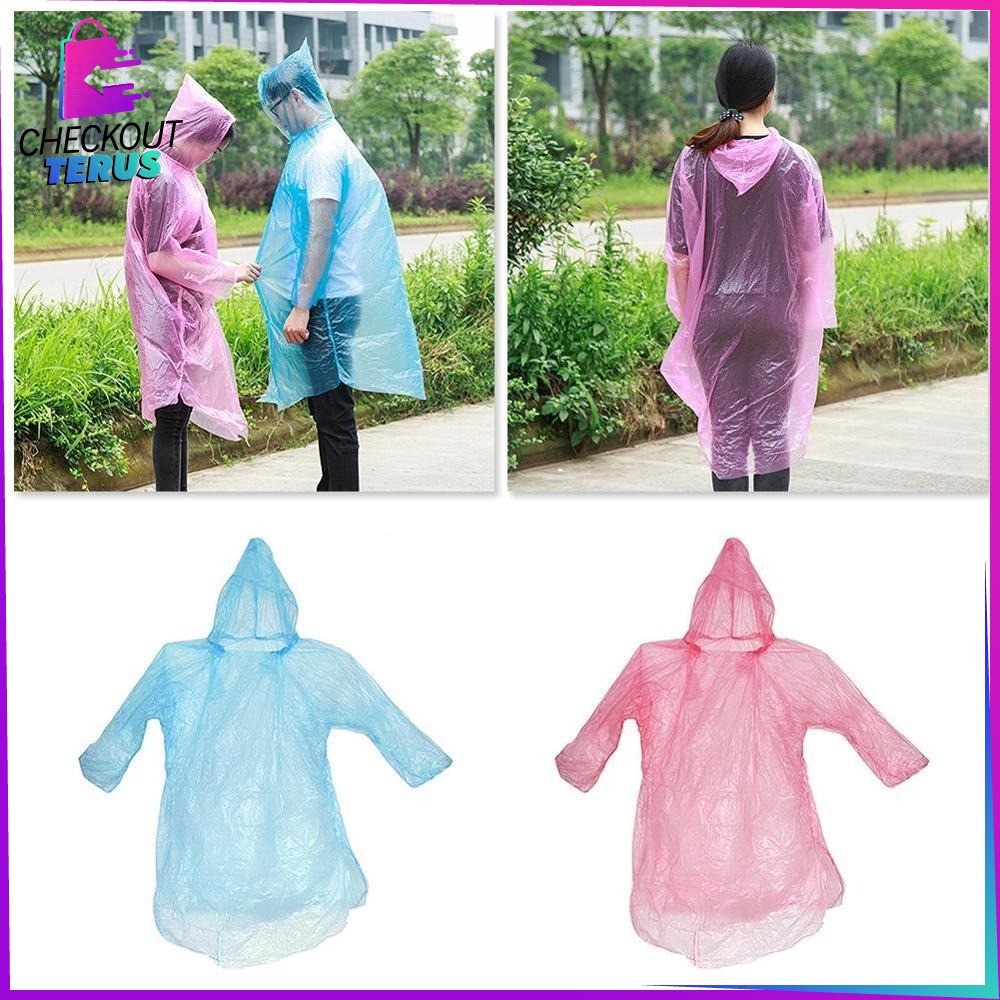 CT C174 Jas Hujan Plastik Kresek Jas Hujan Pakai Disposable Raincoat Mantel Hujan Kantong Kresek Mantel Hujan Murah Jas Hujan Plastik