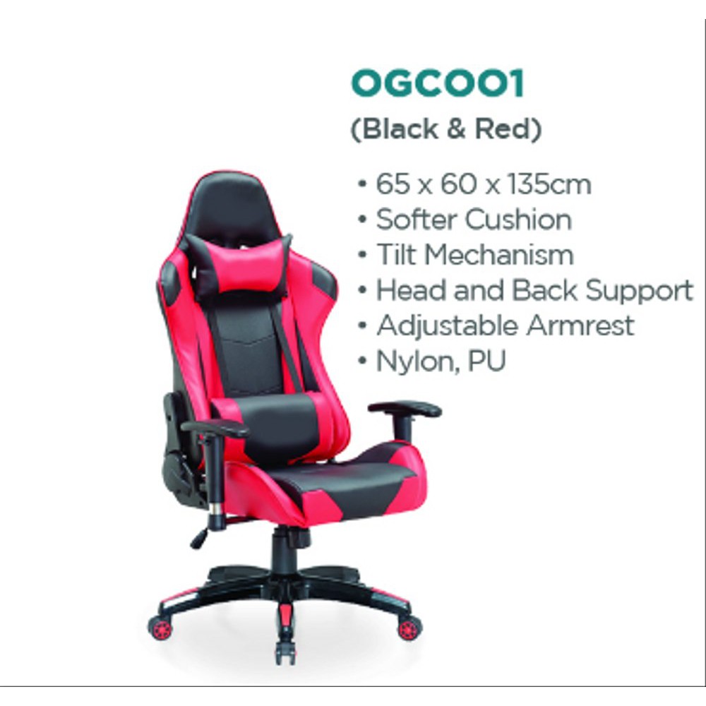 OGC001 - Kursi Gaming Avery RED Berkualitas
