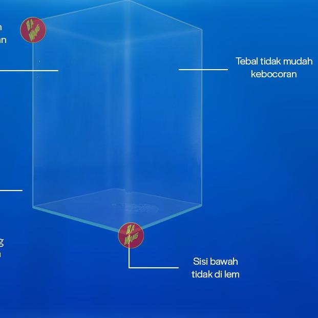 ♞ Aquarium Akuarium Soliter Mini Akrilik Acrylic Ikan Cupang 2 liter 17cmx10.6cmx10.6cm ➦