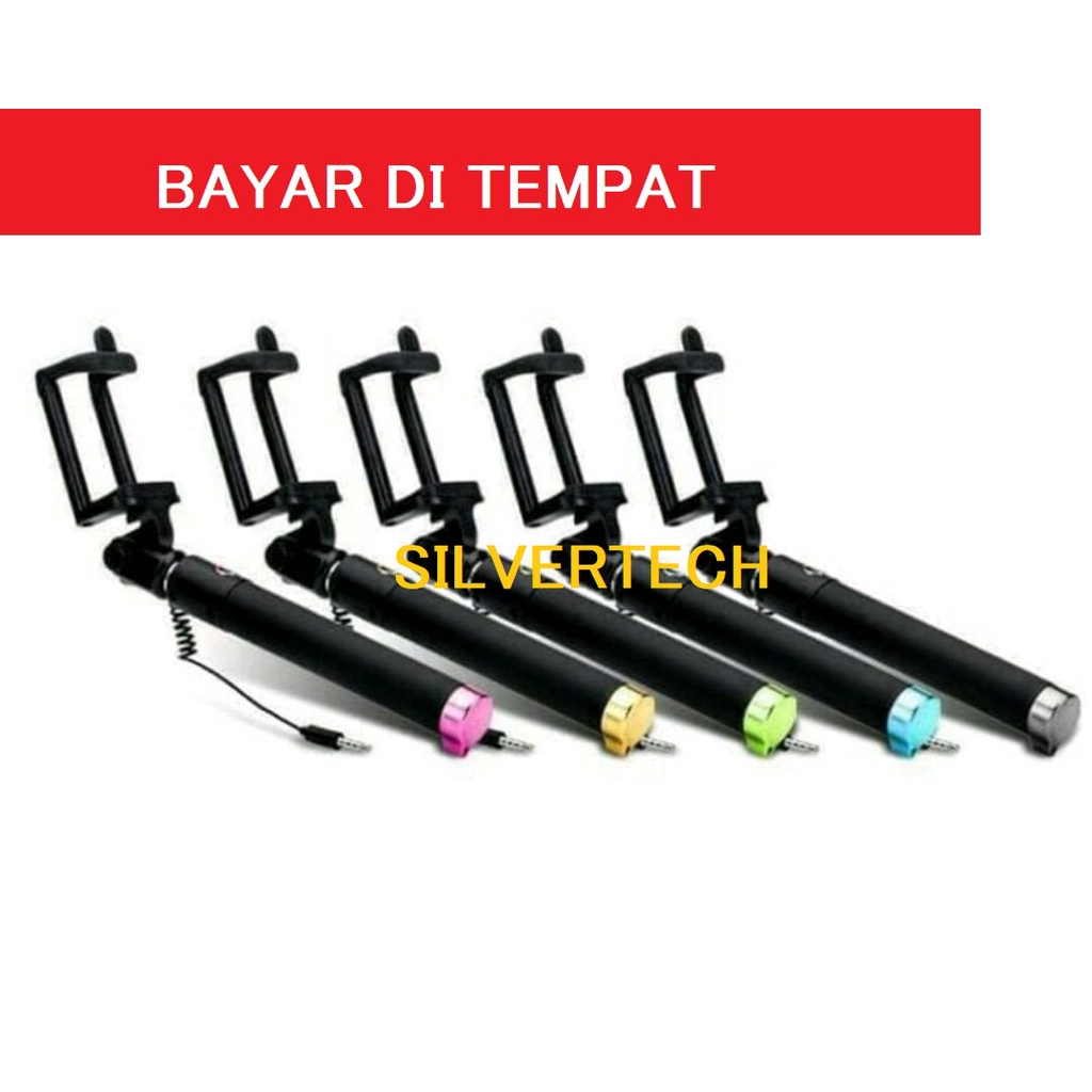 TONGSIS HP FULL BLACK / SELFIE STICK BLACK + PACKING BISA LIPAT BAWA KEMANA- KEMANA