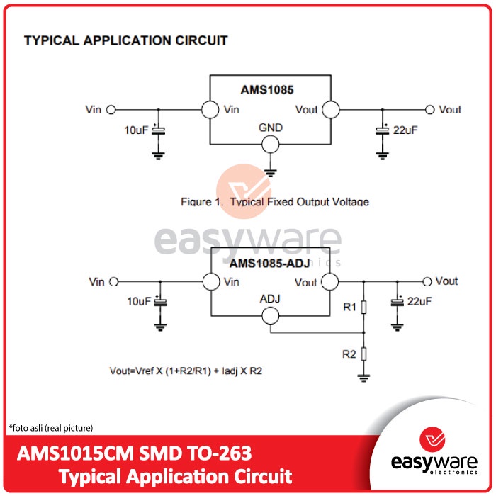 AMS1085CM SMD TO-263 - 3A LDO VOLTAGE REGULATOR - AMS 1085 - AMS1085